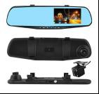 Автомобильный видеорегистратор-зеркало L-9002, LCD 4.3'', 2 камеры, 1080P Full HD (5479)