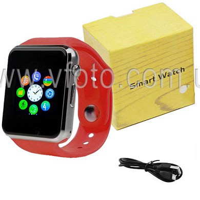 Smart Watch A1, Sim card + камера, red (7513)