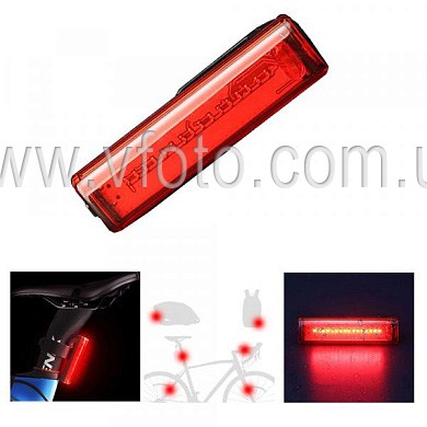 Велофонарь STOP + Security маячoк T15-16NANO LED red, аккум., ЗУ micro USB (8075)