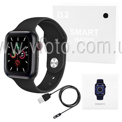 Smart Watch i12, Aluminium, Viber, голосовой вызов, black (8159)