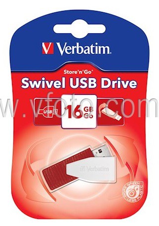 Flash Drive Verbatim 16GB USB Drive Store 'N' Go Swivel Red (49814) (6156034)