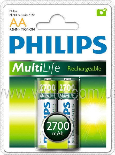 Аккумулятор Philips MultiLife Ni-MH R6 2700 mAh 1x2 шт.
