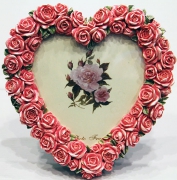 Фоторамка 2024-55 13x18 керамика сердце розы 36шт/ящ 30v5-1