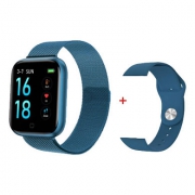 Smart Watch T80S, два браслета, температура тела, давление, оксиметр, blue (7667)