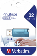 Flash Drive Verbatim USB Drive 32GB Store 'N' Go PinStripe Blue (49057) (5967450)