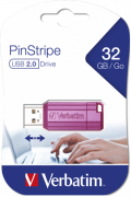 Flash Drive Verbatim USB Drive 32GB Store 'N' Go PinStripe Pink (49056) (5967448)