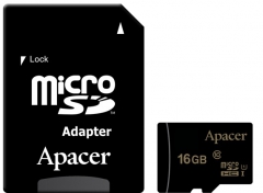 Карта памяти Apacer microSDHC 16GB UHS-I U1 Class 10 (AP16GMCSH10U1-R) + SD адаптер (6315948)