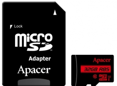 Карта памяти Apacer microSDHC 32GB UHS-I U1 Class 10 (AP32GMCSH10U5-R) + SD адаптер (6351848)
