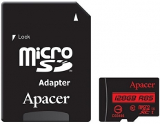 Карта памяти Apacer microSDXC 128GB UHS-I U1 Class 10 (AP128GMCSX10U5-R) + SD адаптер (6416587)