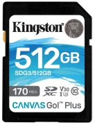 Карта памяти Kingston SDXC 512GB Canvas Go! Plus Class 10 UHS-I U3 V30 (SDG3/512GB) (6570981)
