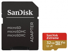Карта памяти SanDisk microSDHC 32GB UHS-I U3 Extreme Action (SDSQXAF-032G-GN6AA) + SD адаптер (6347996)