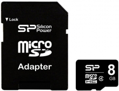 Карта памяти Silicon Power microSDHC 8 GB Class 4 (+ адаптер) (5752694)