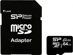 Карта памяти Silicon Power microSDXC 64 GB Class 10 UHS-I Elite (+ адаптер) (6022098)