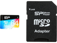 Карта памяти Silicon Power microSDXC 64 GB UHS-I Superior COLOR + ad (6240035)