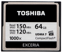 Карта памяти Toshiba Compact Flash 64 Gb 1000x (R150, W120MB/s) (6301293)