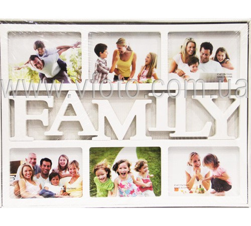 Фоторамка колаж YY809FA Family 6фото 10х15 біл 18шт/ящ 55v2-26