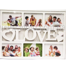 Фоторамка колаж YY809LO LOVE 6фото 10х15 біл 18шт/ящ 55v2-25