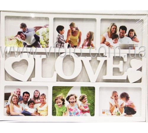Фоторамка колаж YY809LO LOVE 6фото 10х15 біл 18шт/ящ 55v2-25