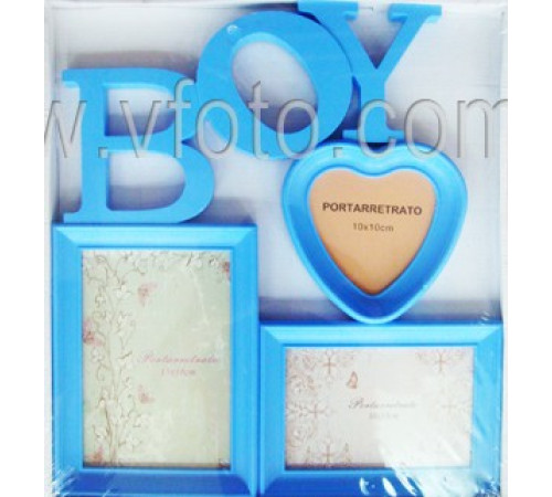 Фоторамка колаж 2303 Boy 3фото (10х10,10х15,13х18) синий 36шт/ящ 50v2-15