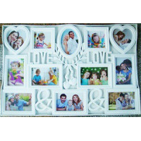 Фоторамка колаж XZ-12 LOVE 12фото (10х15-8,10х10-2,13х13-2) біл/бронза 16шт/ящ 50v5-19