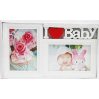 Фоторамка колаж WK-2-6BA 2фото Baby 10х15 бел/роз/син 48шт/ящ 50v7-33
