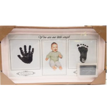 Фоторамка коллаж AM8732 Baby 1фото 10*15 в комплекте губка с красителем бел/роз/синий 36шт/ящ 53v9-14