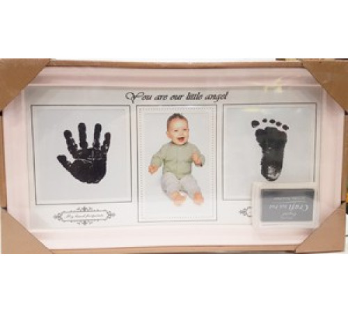 Фоторамка коллаж AM8732 Baby 1фото 10*15 в комплекте губка с красителем бел/роз/синий 36шт/ящ 53v9-14