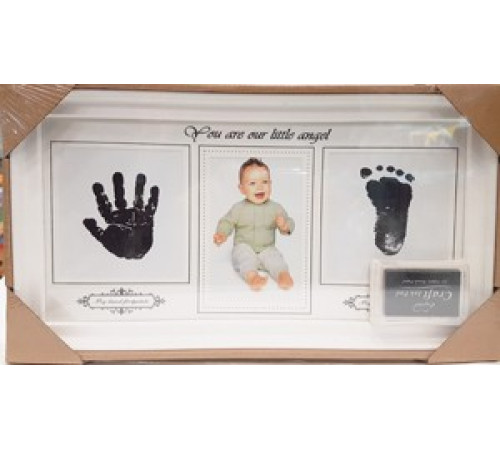 Фоторамка коллаж AM8732 Baby 1фото 10*15 в комплекте губка с красителем бел/роз/синий 36шт/ящ 53v9-14