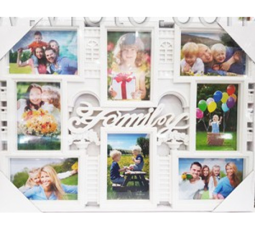 Фоторамка колаж A002 Family 7ФОТО бел/бронза 18шт/ящ 50v10-12
