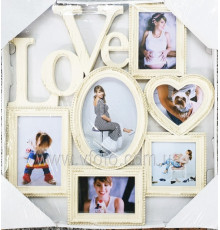 Фоторамка колаж 8106 LOVE 6ФОТО Біл/беж 18шт/ящ 52v4-24