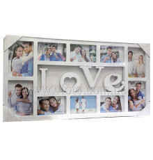 Фоторамка коллаж JJ004-LOVE 10фото (13x18-4,10x15-6) бел. 12шт/ящ 54v6-19