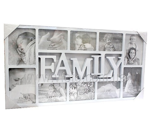 Фоторамка колаж A-101 FAMILY (13x18-4,10x15-6) біла 12шт/ящ 55v2-61